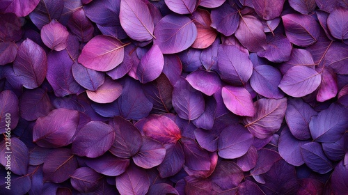Vibrant Purple Leaves Creating a Rich, Colorful Background Design