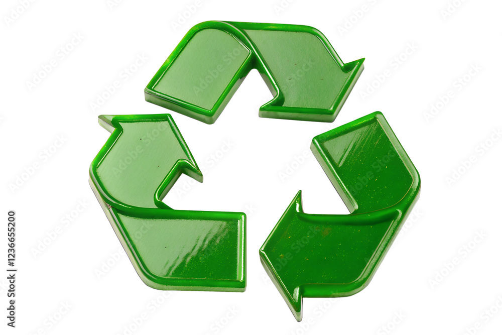 Fototapeta premium Green Recycle Sign Isolated On Transparent Background