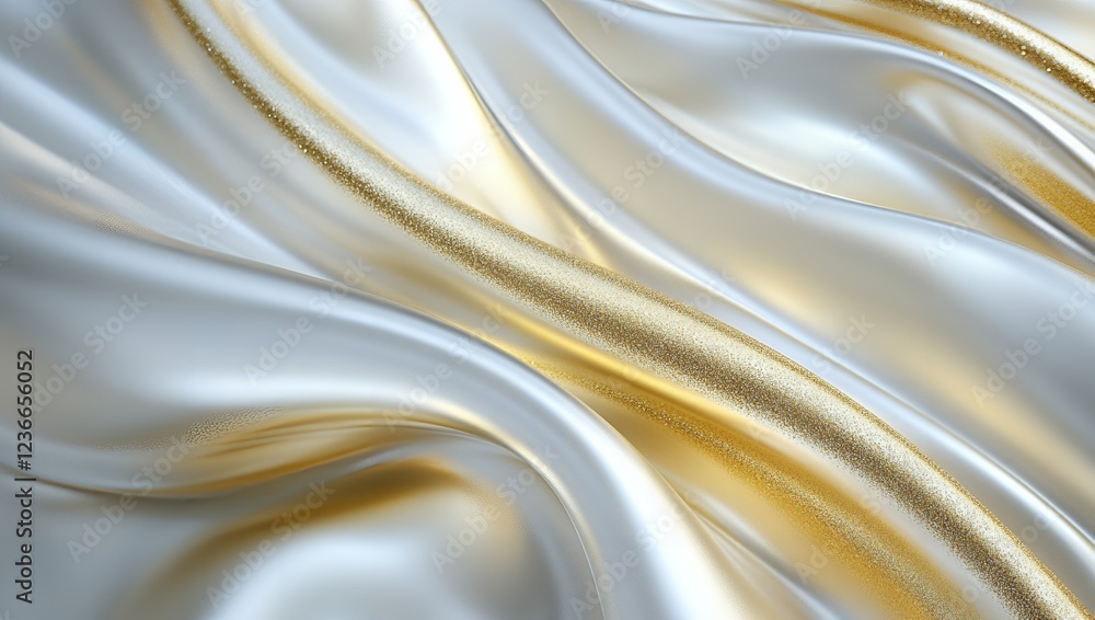 Elegant Draped Silver and Gold Fabric Texture Background Elegant Draped Silver and Gold Fabric Texture Background