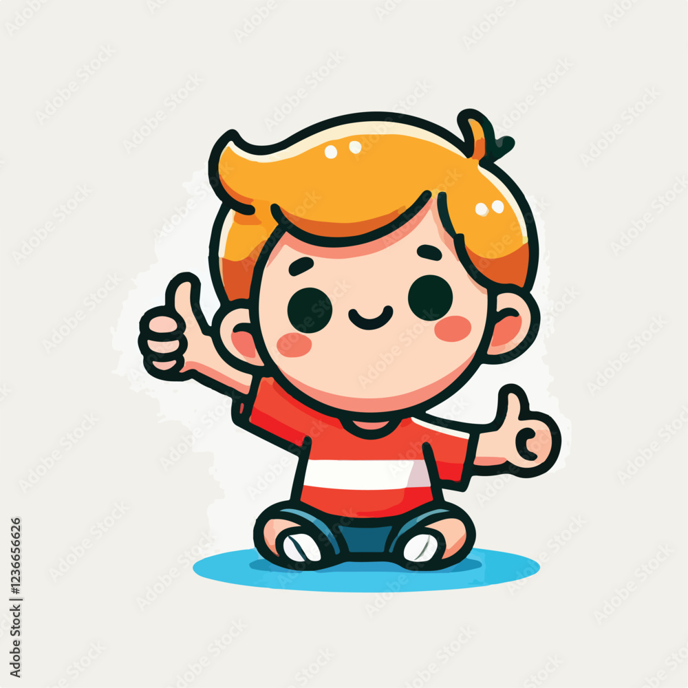vector of little boy giving a thumbs up vector of little boy giving a thumbs up