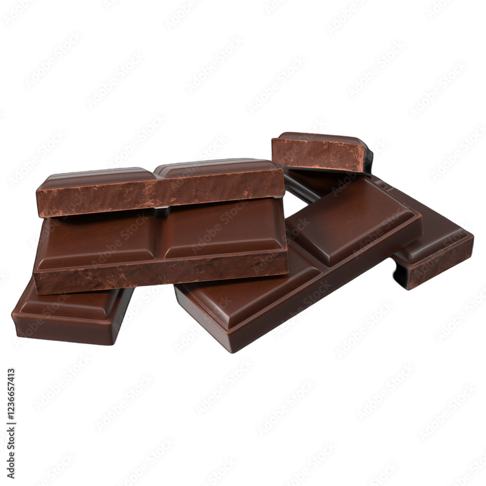 A close-up view of chocolate with a transparent background is suitable to complete your design needs A close-up view of chocolate with a transparent background is suitable to complete your design needs