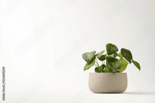 Modern elegance of epipremnum aureum in a stylish pot brings nature indoors with vibrant green foliage photo