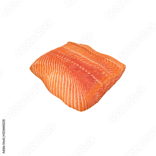 A close-up view of a piece of salmon with a transparent background is suitable to complete your design needs