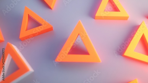 Free Download Abstract Orange Triangles on a Light Purple Background: A Study in Geometric Shapes and Vibrant Hues - GFXLoad