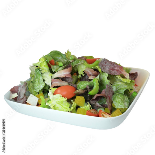 A close-up view of salad vegetables with a transparent background is suitable to complete your design needs