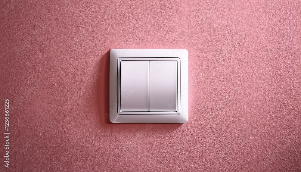 Modern light switch on a pink wall Modern light switch on a pink wall