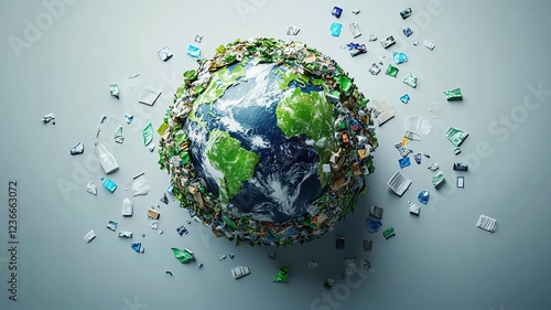 Recycled materials showcasing a sustainable planet.