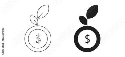 investment, icon, business, banking, finance, money, stock, financial planning, profit, passive income, eps10 on a white background, vector illustration.