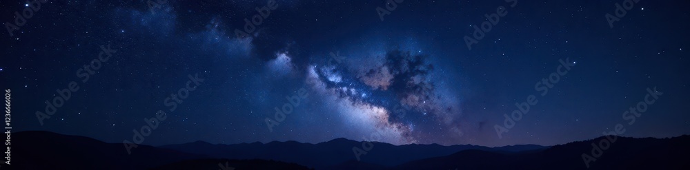 Fototapeta premium Vast, dark night sky brimming with countless stars , wonder, blue