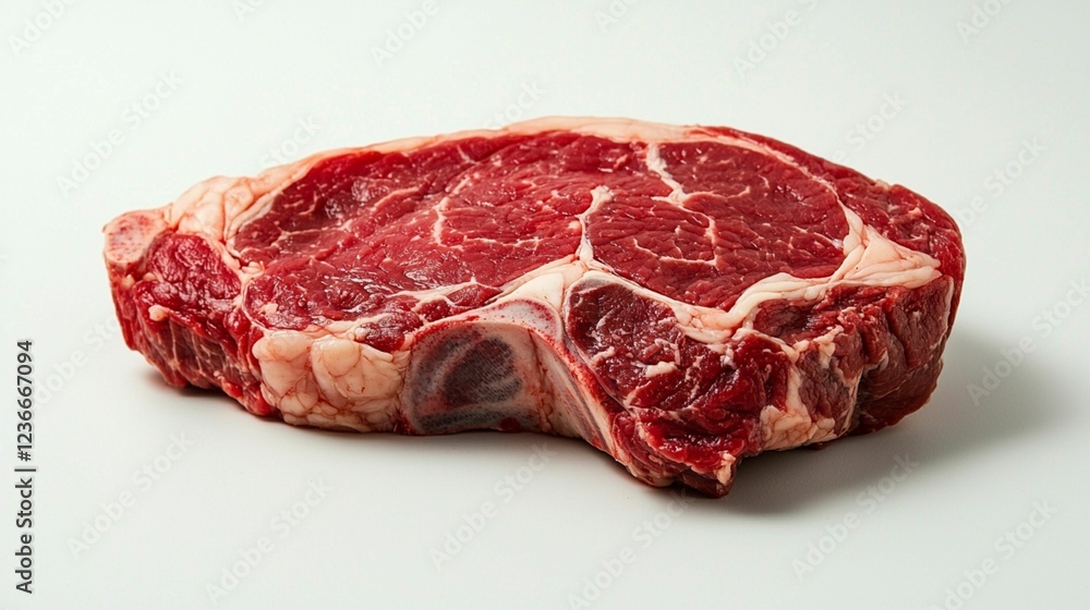 Fresh Raw Ribeye Steak Isolated on White Background for Culinary, Cooking, and Meat Preparation Usage in Stock Photography and Food Artistry Fresh Raw Ribeye Steak Isolated on White Background for Culinary, Cooking, and Meat Preparation Usage in Stock Photography and Food Artistry