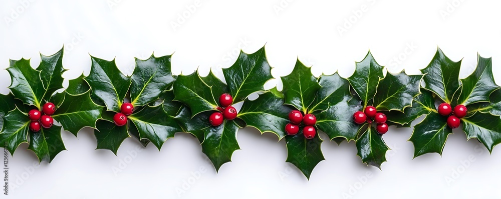 Festive holly decoration holiday event decorative plants indoor close-up Festive holly decoration holiday event decorative plants indoor close-up