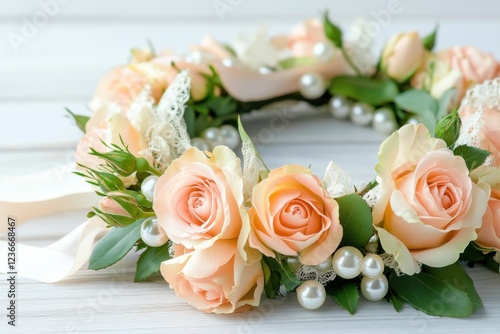 Vintage-style Valentines Day wreath featuring lace, pearls, faded roses, and velvet ribbons creates a nostalgic and romantic atmosphere for celebrating love