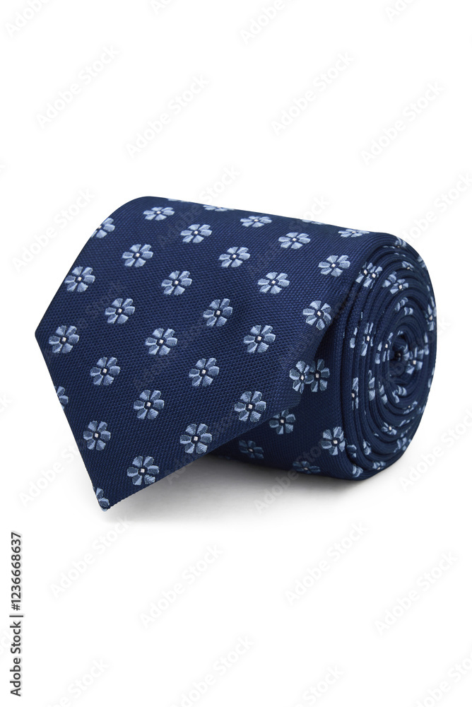 Blue navy necktie ( tie ) rolled up isolated on a white background + clipping path. Blue navy necktie ( tie ) rolled up isolated on a white background + clipping path.