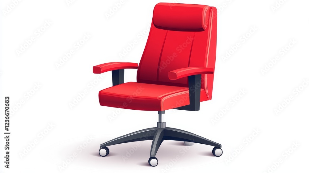 office chair with monochrome single red color in red background,single color, 3d Icon, 3d rendering, household objects office chair with monochrome single red color in red background,single color, 3d Icon, 3d rendering, household objects