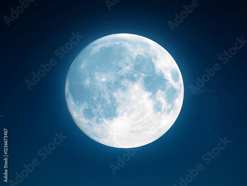 A large, bright moon is shining in the night sky