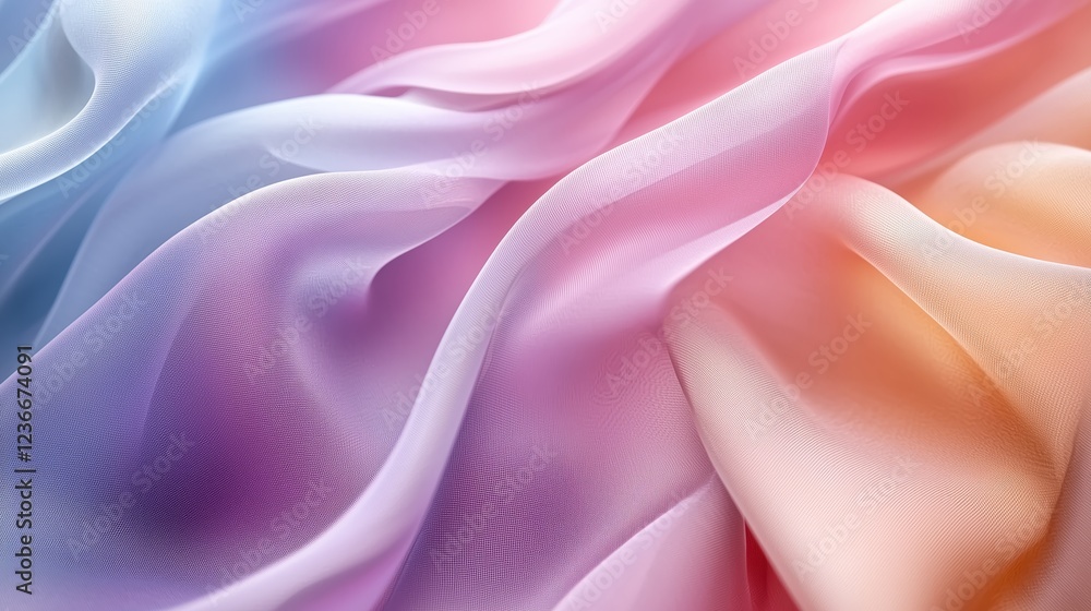 Fototapeta premium Colorful Silk Fabric Texture with Soft Flowing Drapery