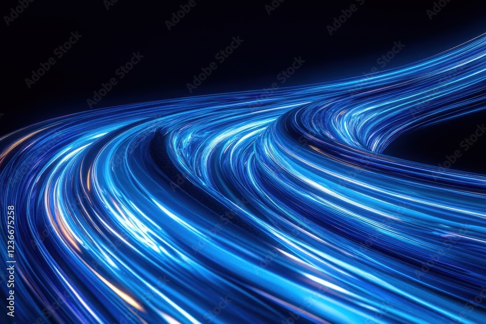 Abstract Blue Light Trails and Curves A Dynamic Motion Background Abstract Blue Light Trails and Curves A Dynamic Motion Background