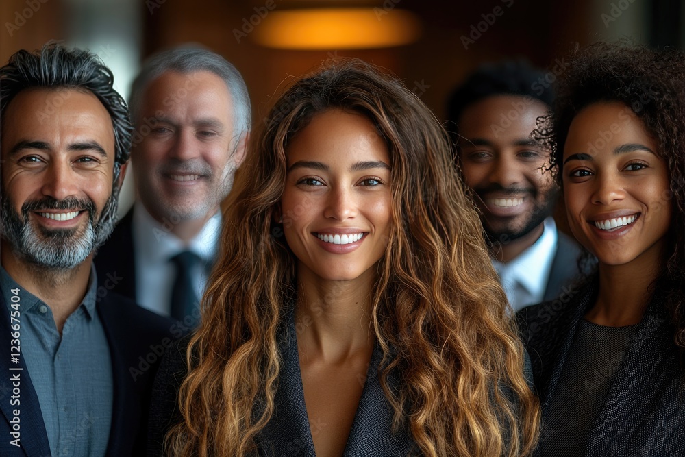Obraz premium Diverse Business Team Portrait: Confident Smiles and Professional Attire