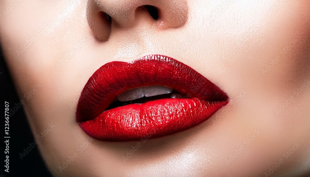 Fototapeta premium Sensual mouth. Beauty sensual red lips