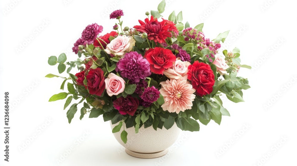 Fototapeta premium Bouquet of beautiful flowers on white background