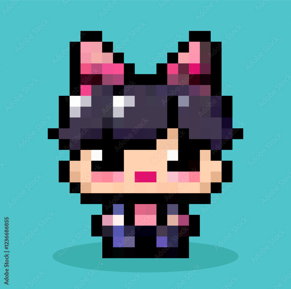 Fototapeta premium Boy character pixel art vector