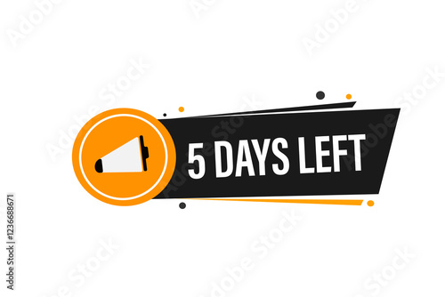 5 days left, or to go sale countdown vector symbol, clock, time,  background, template 5 day to go, countdown, sticker, left banner, business, sale, label button
