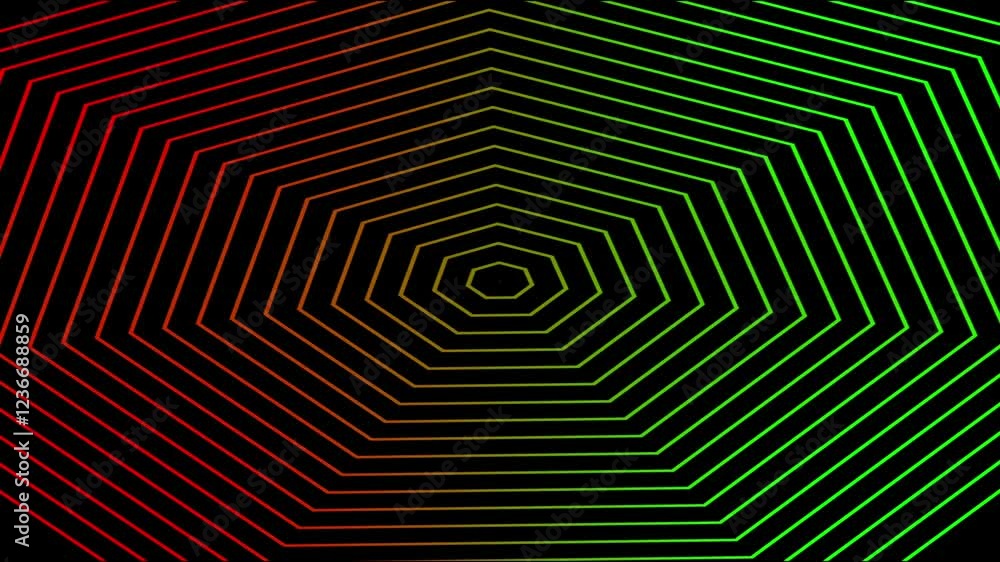 Gradient color Rectangle Loop in black background. Abstract glowing radio waves animation background. Gradient color Rectangle Loop in black background. Abstract glowing radio waves animation background.