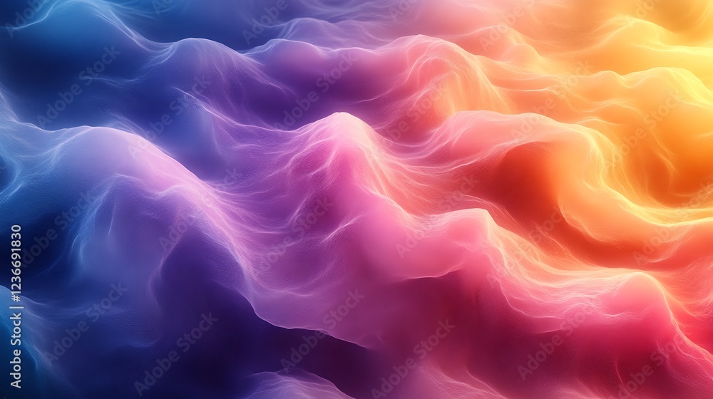 Fototapeta premium Abstract Colorful Wave Landscape Digital Art