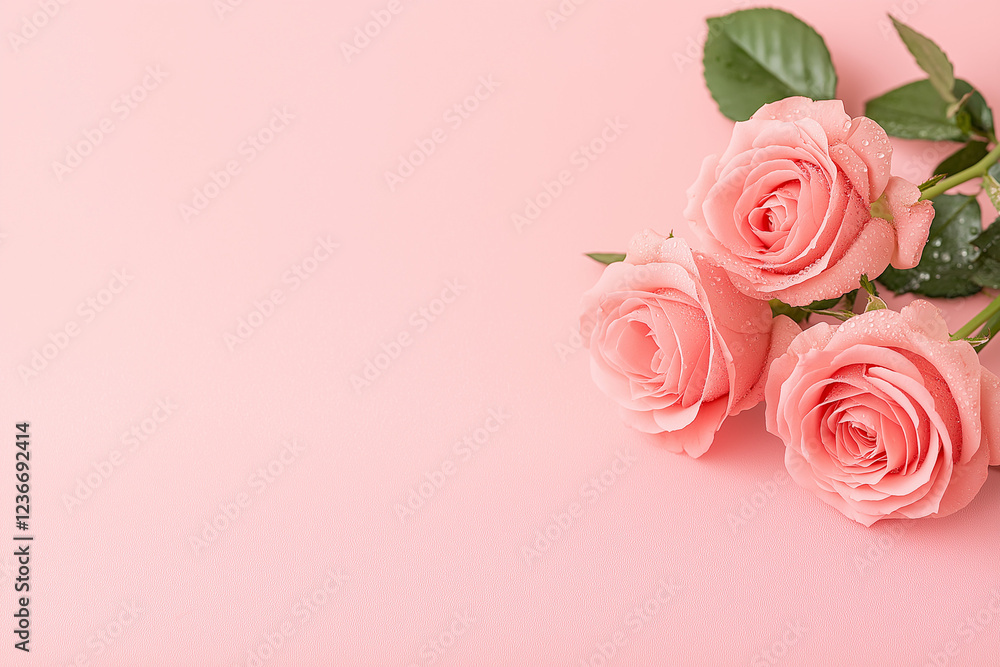Pink roses on a pink background Pink roses on a pink background