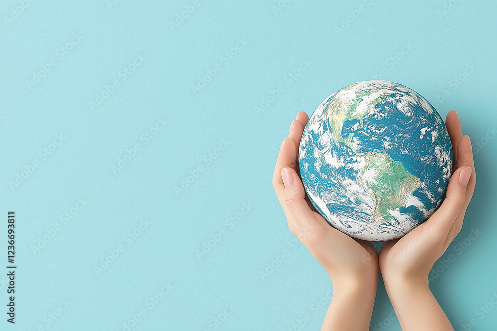 A person is holding a globe in their hands A person is holding a globe in their hands