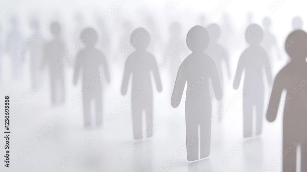 A simple white paper cutout of human figures standing in rows, representing the concept of community and collaboration. A simple white paper cutout of human figures standing in rows, representing the concept of community and collaboration.
