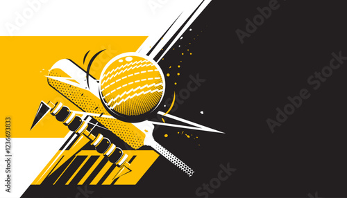 Abstract cricket background design for banner, poster, flyer template. Sports concept
