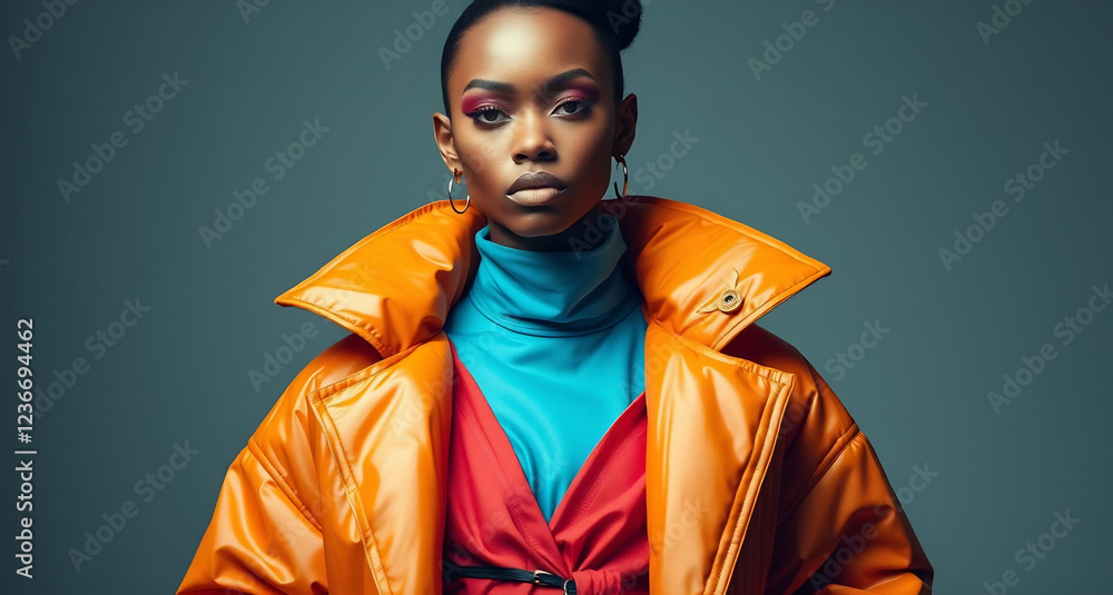 Portrait of a Fashion Model in Avant-Garde Attire Portrait of a Fashion Model in Avant-Garde Attire