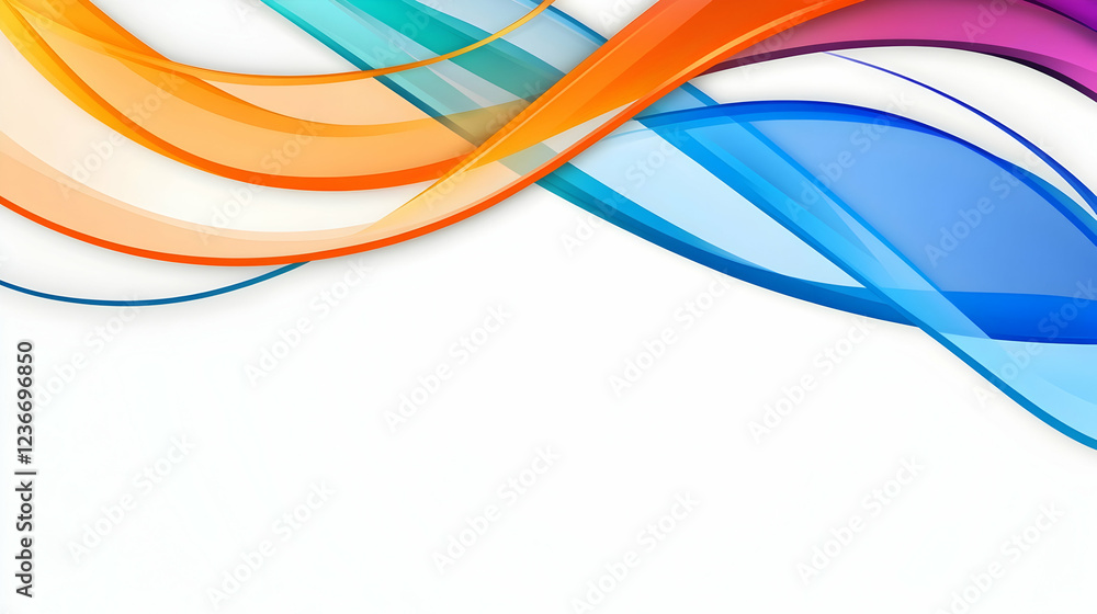 Abstract colorful waves design, white background, vibrant curves, graphic design element Abstract colorful waves design, white background, vibrant curves, graphic design element