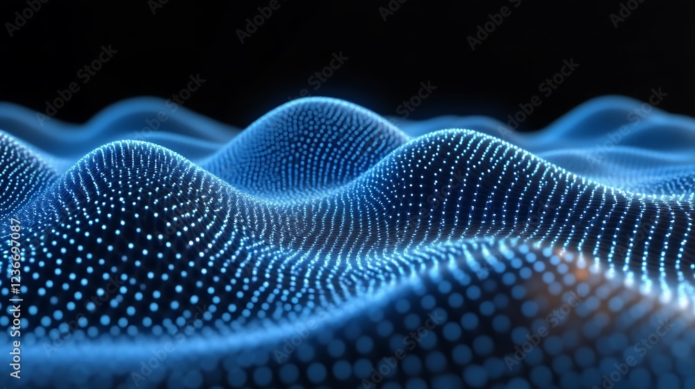Abstract Blue Digital Wave Pattern Background Abstract Blue Digital Wave Pattern Background