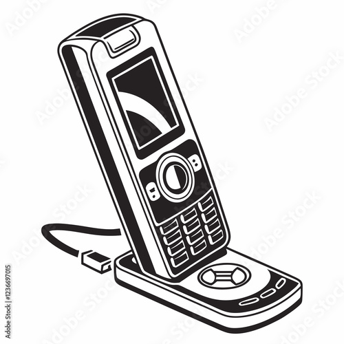 cellphone  vector silhouette black design white background