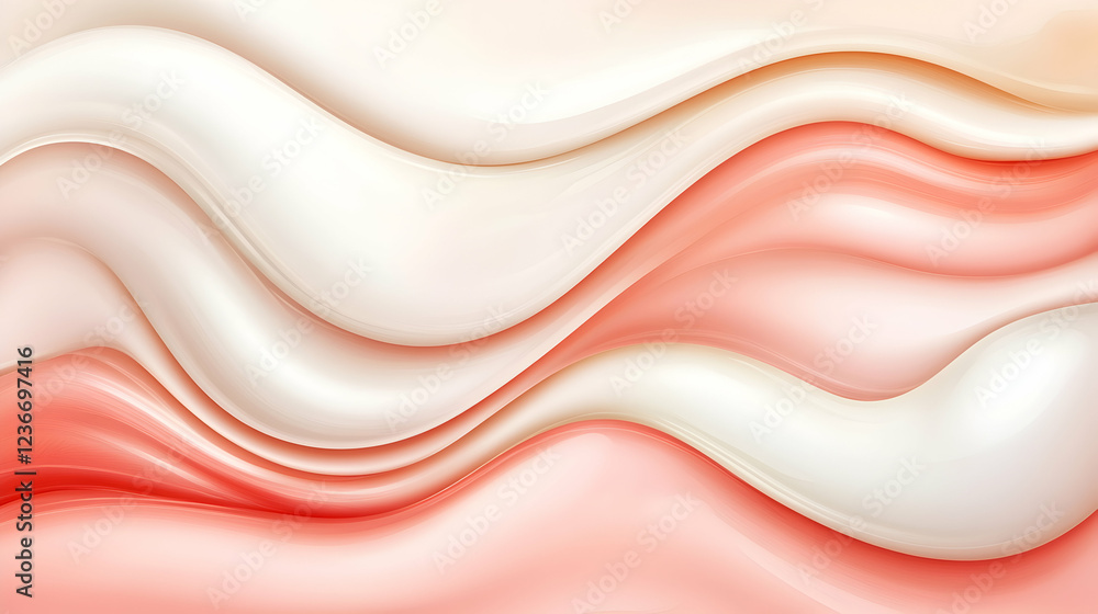 Obraz premium Abstract pink and white wave background; perfect for cosmetic or product design