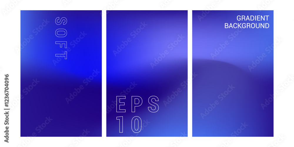 Fototapeta premium Soft blue abstract background. Blurred gradient blue color. Modern background Fluid waves. Design for poster. greeting card, brochure, flayer