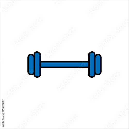 Gym Simple Barbell Illustration Art Vector, dumbbell isolated on white