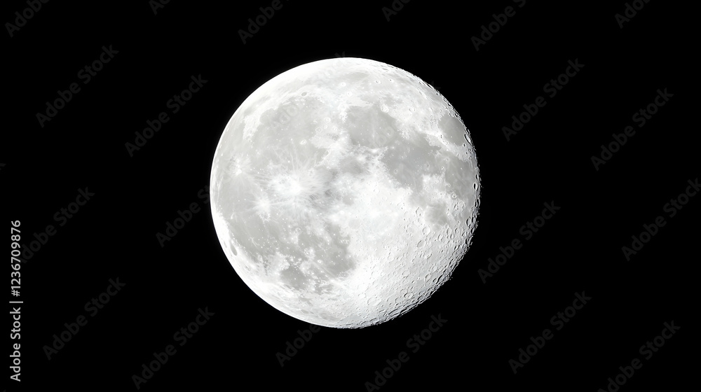 Obraz premium Night sky, gibbous moon, celestial body, dark background, space photography