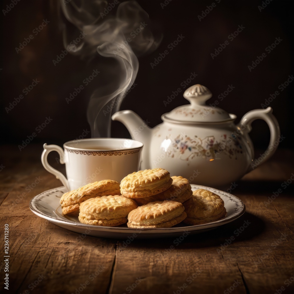 A delicious pairing of crunchy wheat biscuits and a warm cup of tea, perfect for a cozy snack. A classic comfort food combination to enjoy with family and friends. A delicious pairing of crunchy wheat biscuits and a warm cup of tea, perfect for a cozy snack. A classic comfort food combination to enjoy with family and friends.