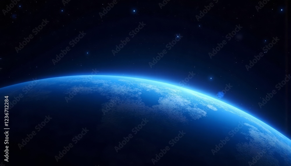 Obraz premium Celestial Orb: A Serene View of Earth from Space