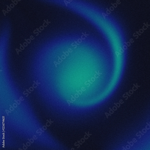 Dégradé abstrait lumineux aux nuances de bleu et de vert émeraude, avec des courbes fluides et un effet de halo nébuleux photo