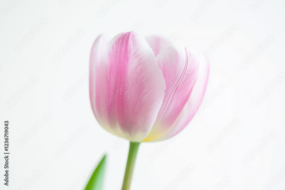 Naklejka premium Beautiful close-up of a pink tulip in bloom, elegance captured in nature photography
