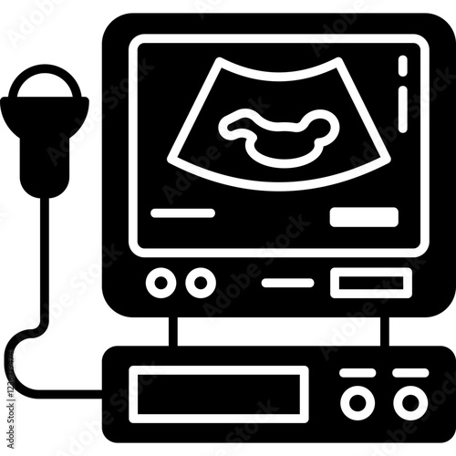 Sonography glyph icon
