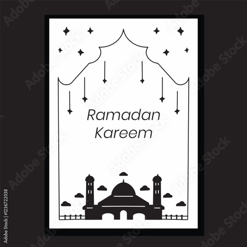 Celebrate the holy month of Ramadan with this elegant line template. Ideal for creating custom messages, greetings, or promotional content that reflect the essence of Ramadan's peace, spirituality, an