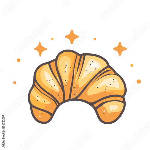 Vector illustration of a croissant in a clip art