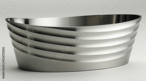 Sleek metal funnel with modern design on clean white background, showcasing elegance and functionality photo