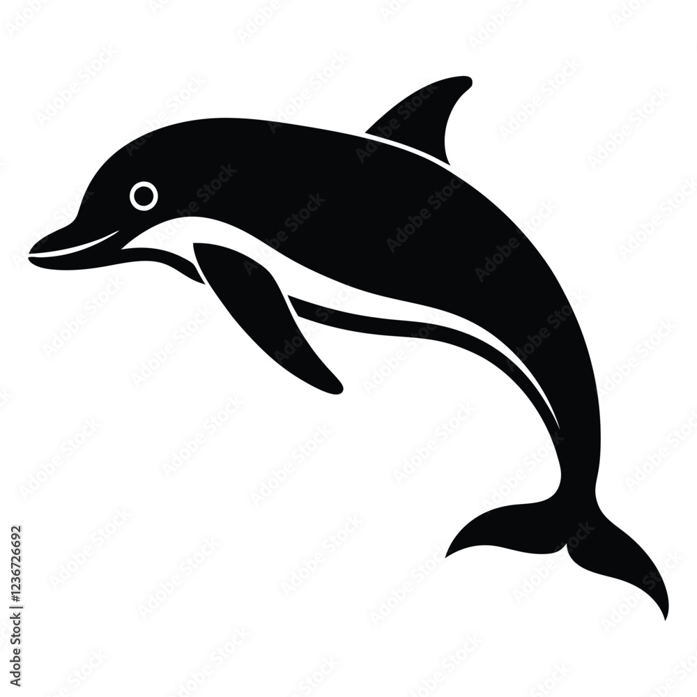 Obraz premium Silhouette dolphin vector art illustration