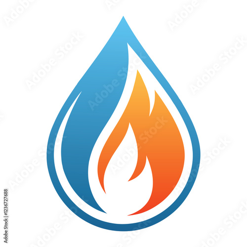 Modern Water and Fire Logo Design for Energy Brands. photo